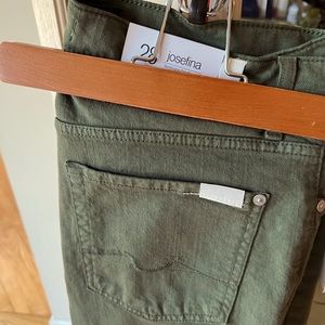 7 For All Mankind Josefina military green jeans size 28 NWT